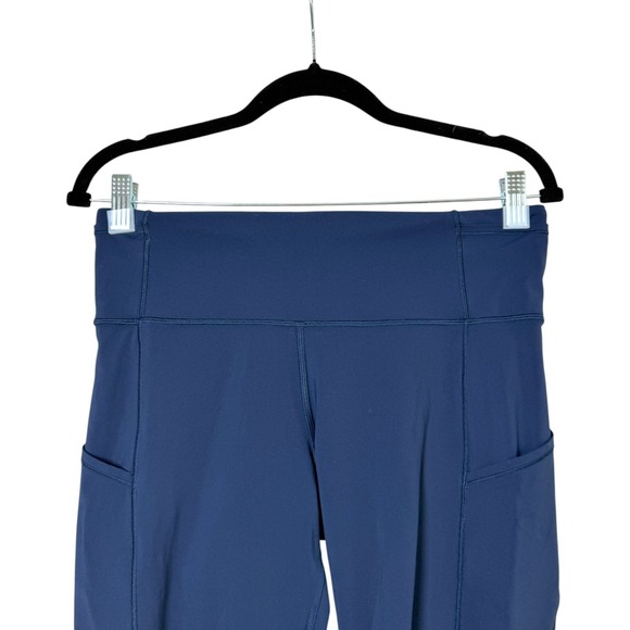Lululemon Fast And Free Crop II Nulux 19" Leggings Midnight Navy Size 10 Running - Picture 2 of 6